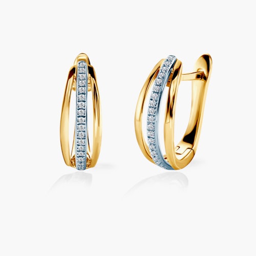 Kolczyki Savicki: dwukolorowe złoto, diamenty